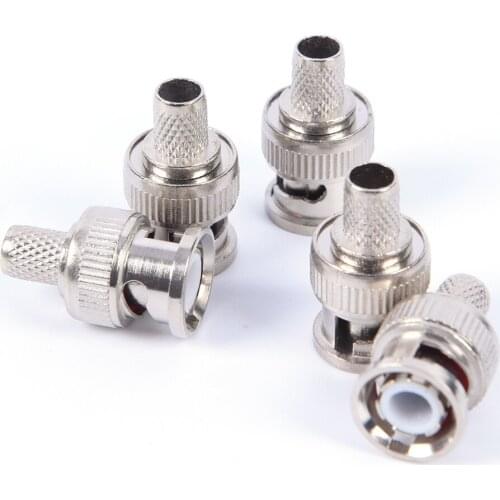 10 Sets 3-Piece BNC Male RG58 Plug Crimp Connectors BNC Plug Crimp Connectors 50 Ohm Straight