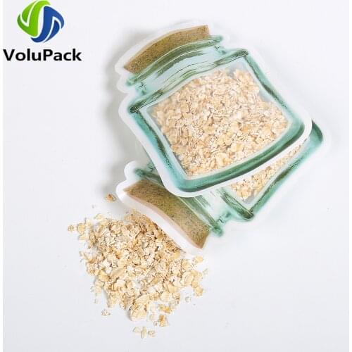 Recyclable Smell Proof Plastic Bags Christmas Eve Flat Candy Jar Pouches Reusable PP Mylar Zip Lock Packaging Bags W/Jar Printed