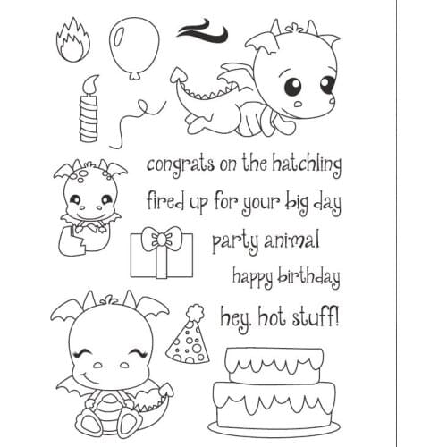 Happy birthday dinosaur Transparent Clear Silicone Stamp Seal DIY Scrapbooking photo Album Decorative Clear Stamp A997