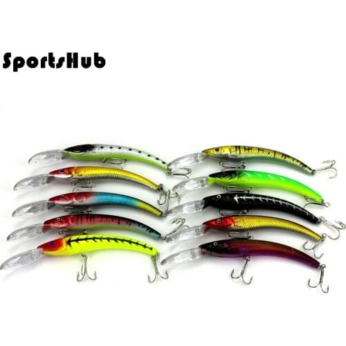 SPORTSHUB 2PCS/LOT 15.5CM 16.3G 3D Eyes Beads Inside Lures Hooks Minnow Baits Fishing Lures Hard Baits NR0037