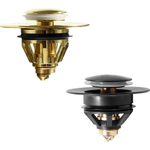 37mm SINK DRAIN Bathroom Bounce Core Pop-Up Waste Stopper Drain Filter Basin Hair Catcher Strainer Stainless Steel Copper 33.5mm
