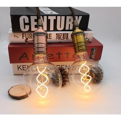 4W Dimmable Vintage Edison Bulbs LED Flexible Soft Filament Bulb G95 LED Light Bulb 110V 220V