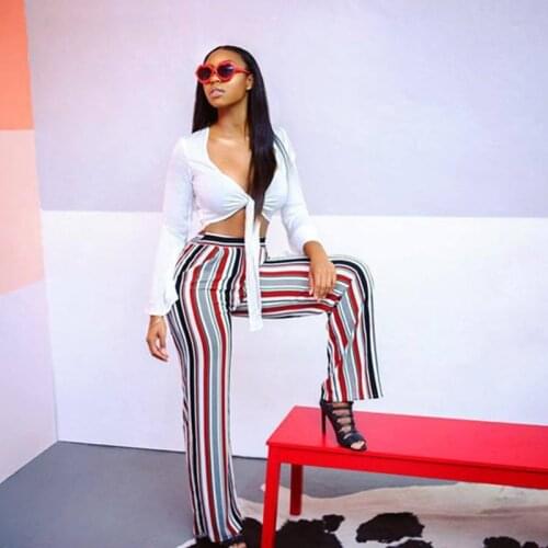 New 2018 Womens Ladies Wide Leg High Waist Long Loose Casual Pants Trousers Multi-color