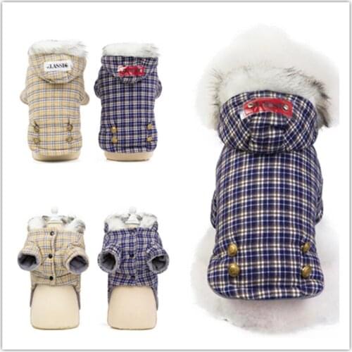 Pet Dog Clothes Winter Warm Thick Hooded Thick Cat and Dog Cotton Coat S - XXL Qianyi