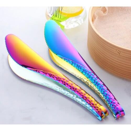 1/2PCS Pastry Clamp Barbecue Tongs Stainless Steel Rose Gold Bread Clip Anti Heat Food Tongs BBQ Tongs Serving Kitchen Utensil