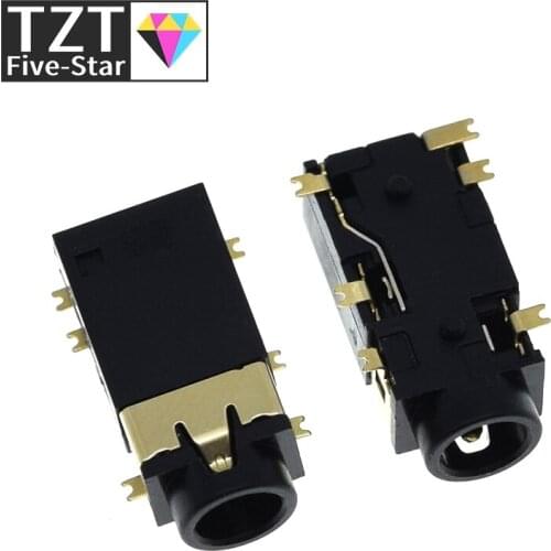 10PCS 3.5 MM headphone socket Audio socket PJ-342 Surface mounted 6 feet Double track gold plated PJ342