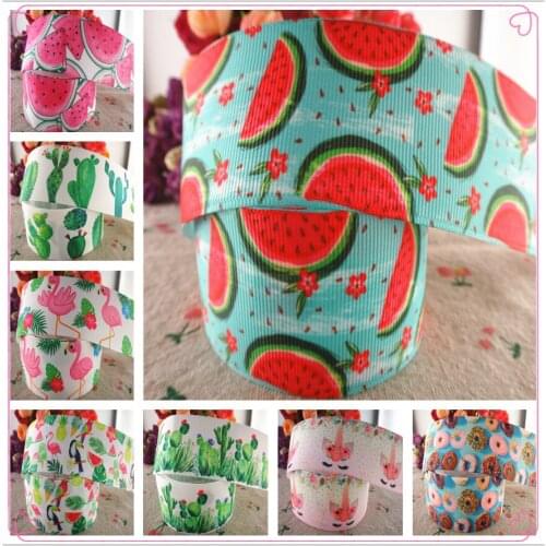 18042521, 1-1/2" 38mm 50 yards/lot flowers printed grosgrain ribbons gift packaging DIY handmade materials