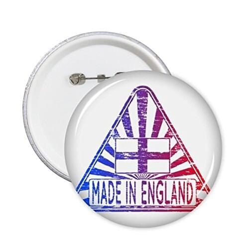 Made In England UK England Landmark Flag Mark Illustration Pattern Round Pin Badge Button 5pcs