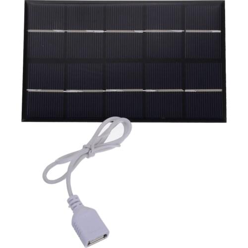 5W 5V Portable USB Output Solar Panel Charger Pane USB Port Mobile Phone Travel Outdoor Solar Panel