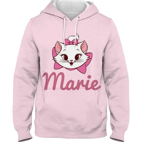The Aristocats Woman Harajuku Clothes Kawaii Marie Cat 3D Print pullover Casual Tops Hoodie Vintage Aesthetic Girl Kids Hoodie