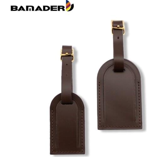 BAMADER Genuine Leather Luggage Tag DIY Bag Pendant Decoration Accessory Plane Baggage Boarding Tag Quality Travel Accessories