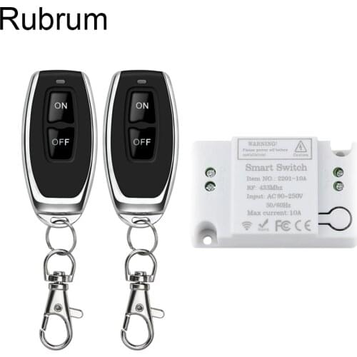 Rubrum Wireless Remote Control Switch AC 110V 220V 1CH Receiver Module and RF Remote Control On/Off Button For Smart Home Light