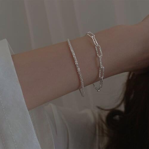 2021 Hot Sale S925 Sterling Silver Sparkling Bracelet For Women Star Shinning Accessories Temperament Chain Luxury Galaxy Clip