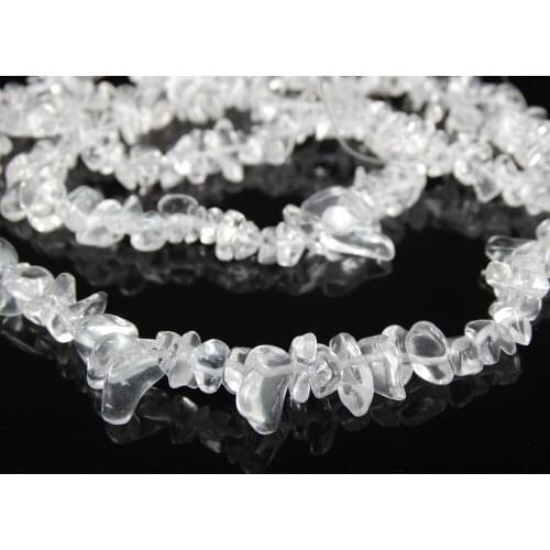 Natural Clear Crystal Quartz Gems stone 5-8mm Freeformed Chip Beads 35'' for Jewelry Making Crafts 5 Strands/Pack