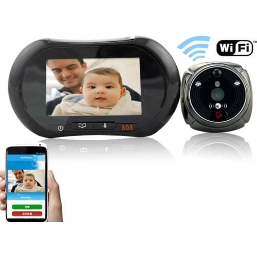 XINSILU New Item Built-in Li-battery Wifi Digital Peephole Door Viewer,support video chat,video record and photo capture outdoor
