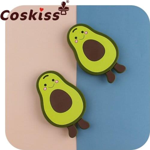 Coskiss Newest Big Mini Small Avocado Baby Teethers Nursing Teether Newborn Molars Chewing Teething Toys Making Pacifier Chain