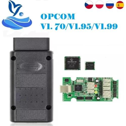 OP COM 2021 200603a OPCOM V1.7 V1.95 Diagnostic Tool For Opel OPCOM 1.7 OP COM With PIC18F458 FW V1.99 OBD2 Diagnostic Cable