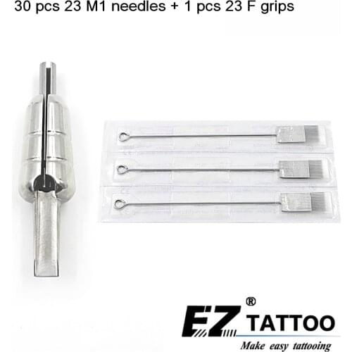 EZ 30 pc Magnum Tattoo Needles 23M1 with 1 pc 316 Stainless Steel Magnem bullet tubes 23F Tattoo Grip tattoo supply 1 set/lot