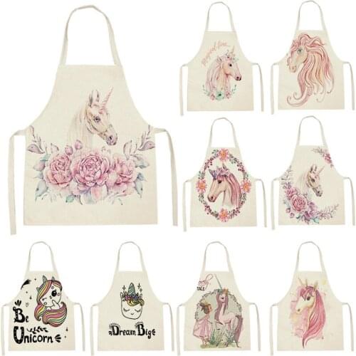 Apron Kids Apron Kitchen Household Item Horse Print Apron Adult Hair Apron 55-68cm Apron Custom Logo Kitchen Supplie Tablier