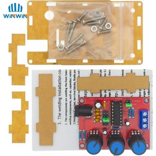 1Hz -1MHz XR2206 Function Signal Generator DIY Kit Sine/Triangle/Square Output Signal Generator Adjustable Frequency Amplitude