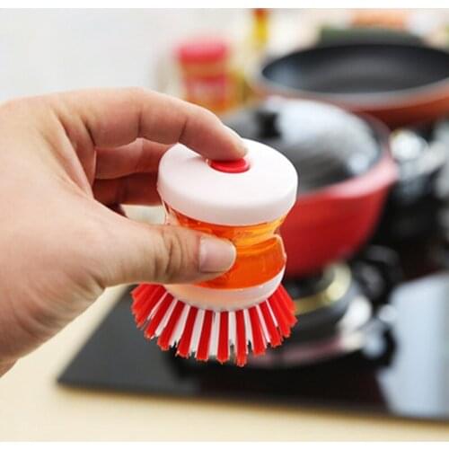 Hydraulic Wash Pot Brush Kitchen Cleaning Brush Automatic Liquid Wash Bowl Brush Do Not Touch Oil 1PCS Brush Pot Magic Tool