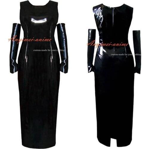 Sissy Maid Gothic Lolita Punk Black Pvc Dress Cosplay Costume Tailor-made[G294]