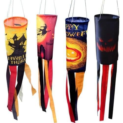 Halloween Wind Direction Flag Pumpkin Ghost Flag Hair Dryer Halloween Hanging Decoration For Home Garden