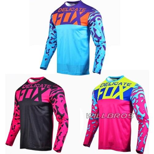 Delicate Fox 360 Shiv Motocross Mens Woman Unisex Long Sleeve Mountain Bicycle Offroad T-shirt Motorbike Motorcycle Jersey