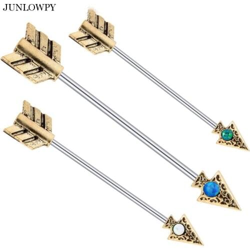 JUNLOWPY Stainless Steel Industrial Piercing Cartilage Ear Plug And Tunnel Body Jewelry Earring Ear Bar Barbell Jewelry 20pcs