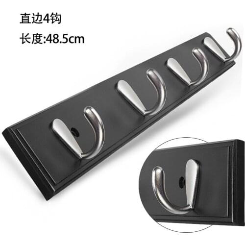 Adhesive Natural Bamboo Stainless Steel Hook Wall Clothes Bag Key Hanger Kitchen Bathroom Door Towel Rustproof Shelf Wooden