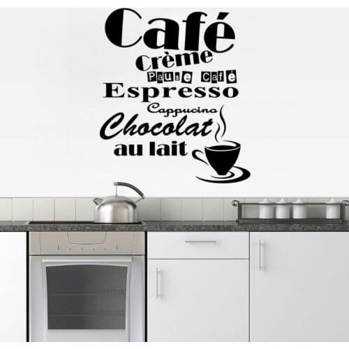 KUCADA Creative cafe kitchen wall sticker for home decoratio diy wallpaper black kitchen decal removable WP1502