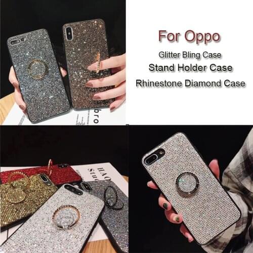 Soft Silicone Diamond Glitter Bling Case For Oppo Reno 4SE 4 3 Pro A52 A92S A91 A8 K5 K3 F11/A9/A9X A11X/A11 Stand Holder Case