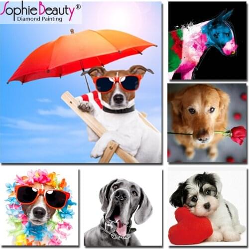 Sophie Beauty Cross Stitch New Style Diy Diamond Painting Full Embroidery Lucky and Cute Dog Mosaic Kit for kids home decro C236