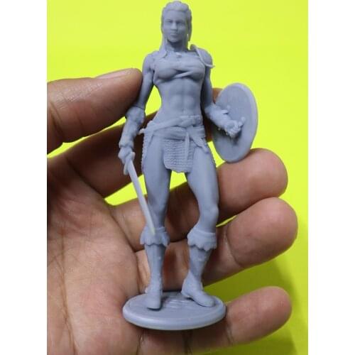 1/24 75mm 1/18 100mm 10cm Resin Model Kits Beautiful Girl Gladiator Figure Unpainted No Color Unassembled RW-025