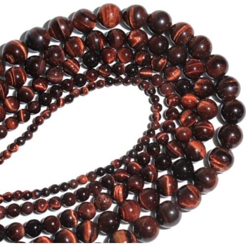 Natural Round Red Tiger Eye Spacer Beads for Diy Bracelet Jewelry Making