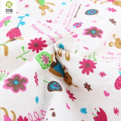 NEW Cartoon and Floral Series Cotton Linen Fabric A Meter Sewing Textile Patchwork Fabric For Sofa Curtain tablecloth 50x155CM