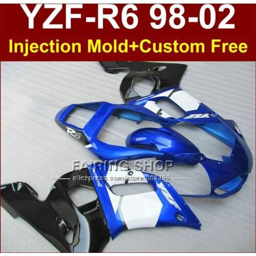 Body motorcycle fairing kit for YAMAHA YZF R6 1998 1999 2000 2001 2002 fairings YZF1000 glossy blue bodyworks YZF R6 98-02 DF6E