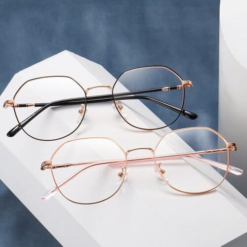 Veshion Polygon Glasses Frame Brand Designer Optical Clear Eyeglasses Frame Vintage Spectacle Glasses Retro Ultra-light Myopia