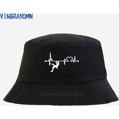Lastest fashion Mountain Climber Heartbeat Bucket hat Humor Rock Climb sun hat Rock Climber Cool Climbing Lover Gift fishing hat