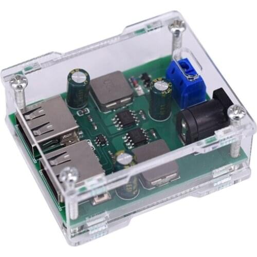 DC-DC 8.4V 9V 12V 24V To 5V Step Down Board 5A 2 USB Output Buck Converter Power Supply Module with Shell For Phones