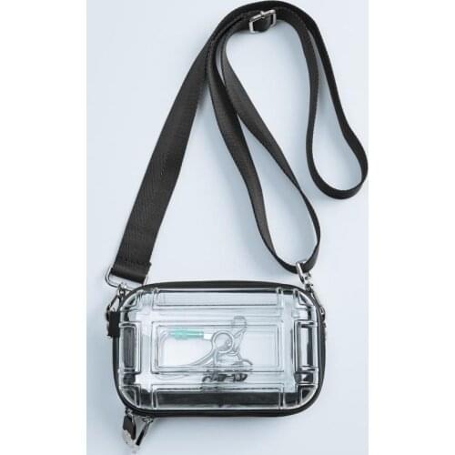 Flap PVC Transparent Unisex Fashion Zipper HARD Shoulder Bag Handbag Purse Phone Bag Street Style High Quality All-match