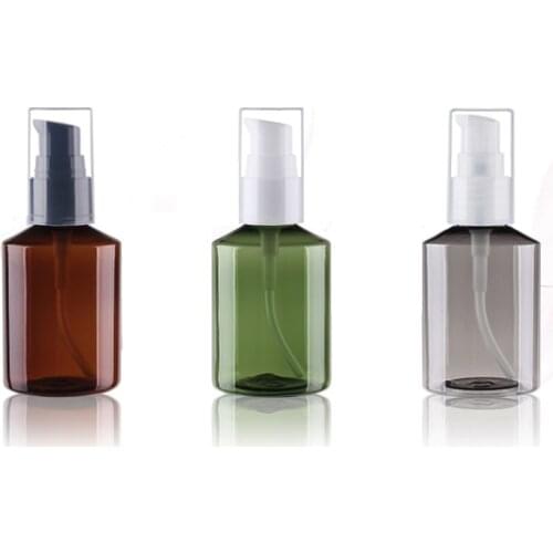 50pcs 50ml Empty Travel brown Bottle Lotion Cream Pump Small Cosmetic Cream Pump Container Cosmetic Packaging Treatment Pump