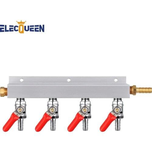 Multi-way CO2 Gas Distribution Manifold Splitter, 2/3/4 Way Home Brew Check Valves Draft Beer Kegerator 5/16 Barb,9mm fittings