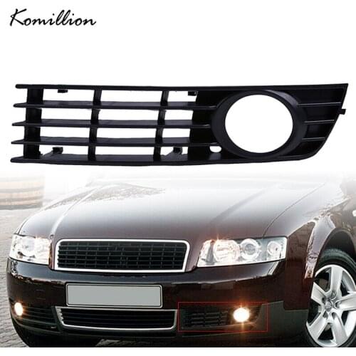 Car Front Lower Bumper Grille Black Fog Lights Cover Auto Accessories for Audi A4 Sedan 1.8L L4 3.0L V6 2002 2003 2004