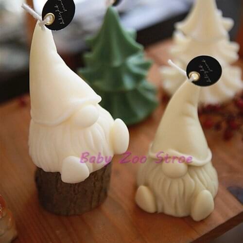 Candle Silicone Mold Bearded Christmas Elf design Aromatherapy Candle Making Diy Material Long Beard Elf Shape