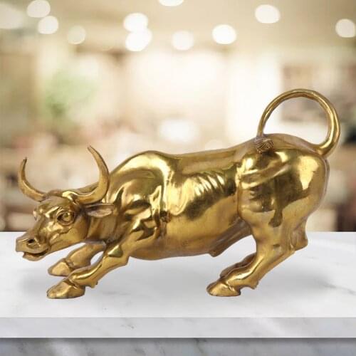 Nordic Art Bull Sculpture Ornament Cow Feng Shui Figurine Statue Office Tabletop Artwork Crafts Furnishing