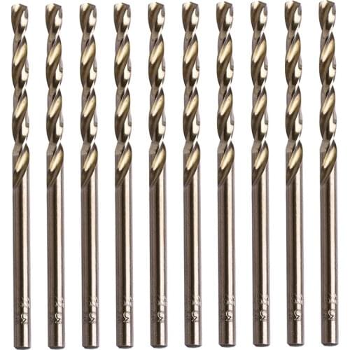 10Pcs 1-5mm M35 Round Shank HSS-Co Cobalt Twist Drill Spiral Drill Bit High Quality