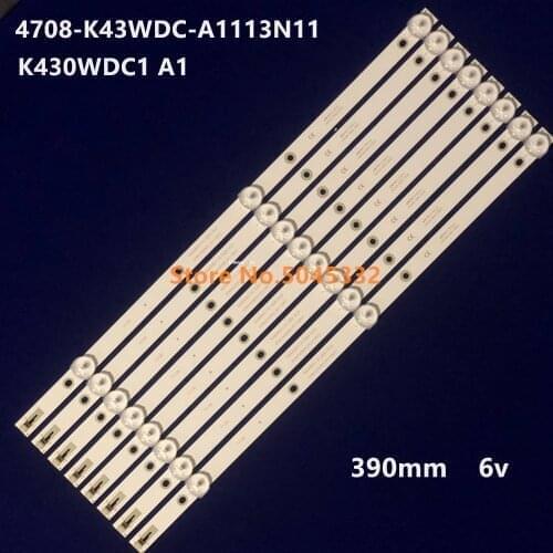8 Unids/Lote Tira De LED Para Iluminación Trasera Para 43PFT4002 43DL4012N K430WDK3 K430WDC1 A1 A3 4708-K43WDC-A3113N11