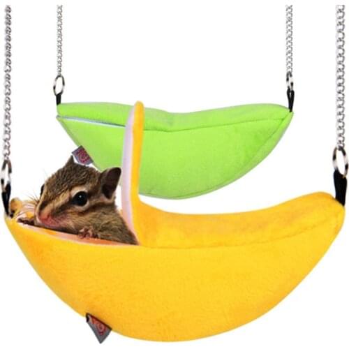Cozy Pet Guinea Pig Hamster Banana Hanging House Warm Small Animal Bed Cages for hamsters Chinchilla Accessories Cavia Huis Beds