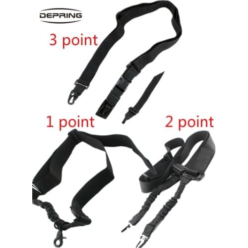 Tactical 1/2/3 Point Adjustable Bungee Rifle Gun Sling Strap System Tactical Airsoft Gun Sling for Hunting